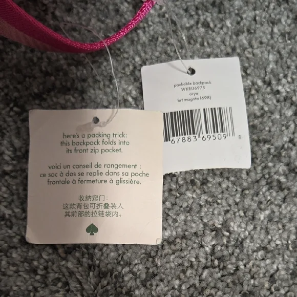 NWT. Kate Spade Pink Backpack - Picture 2 of 3